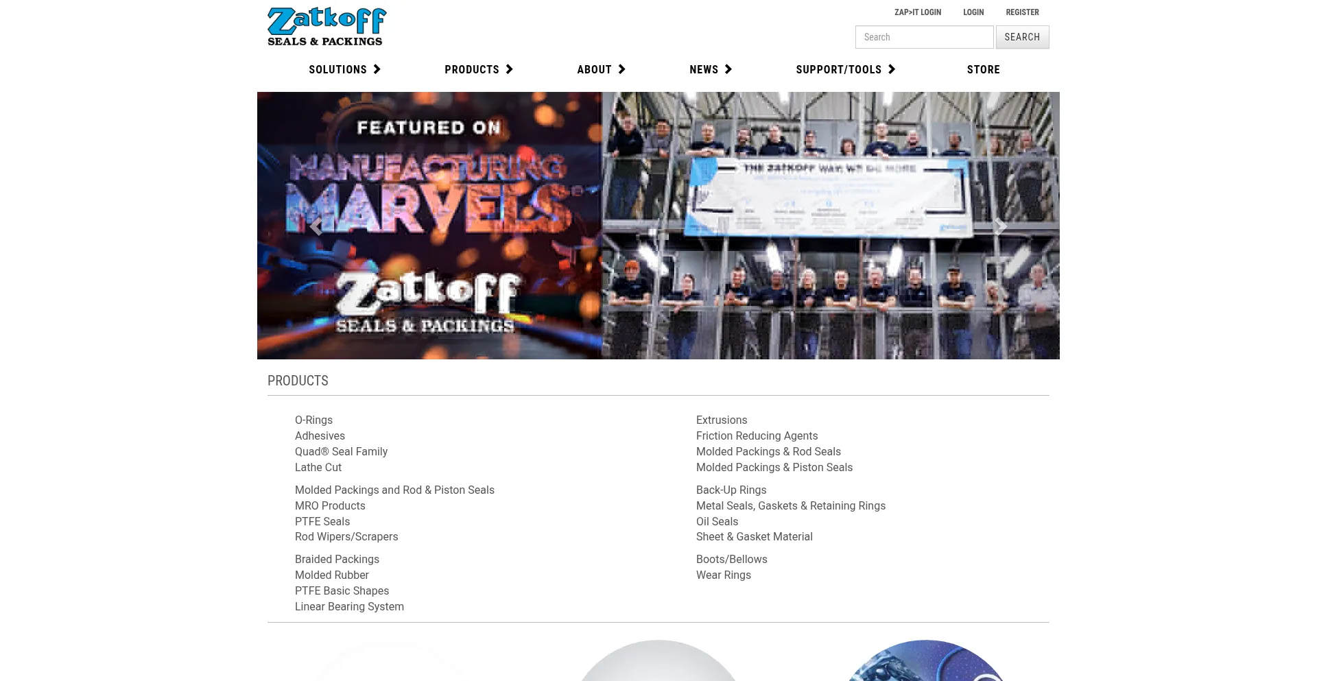 Website screenshot of Zatkoff.com