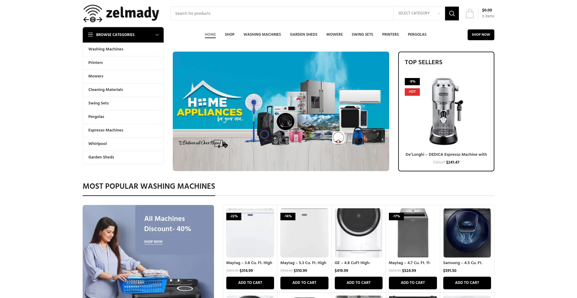 Website screenshot of Zelmady.com