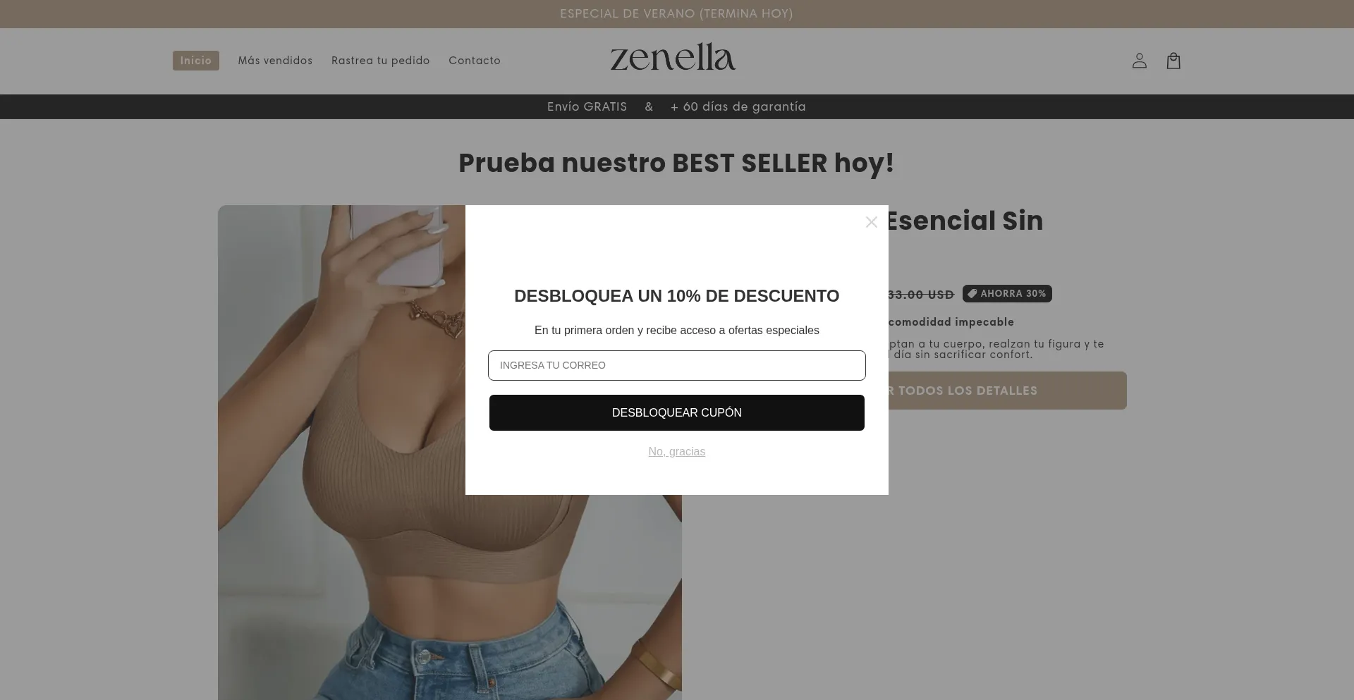 Website screenshot of Zenellacontigo.com