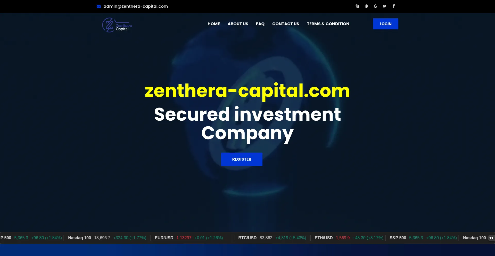 Website screenshot of Zenthera-cap.com