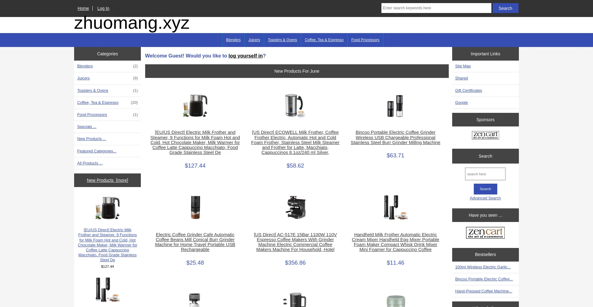 Website screenshot of Zhuomang.xyz