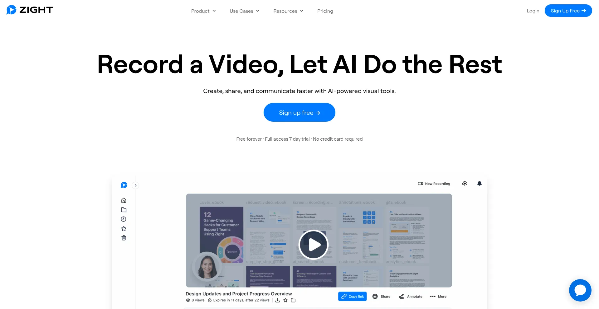 Website screenshot of Zight.com