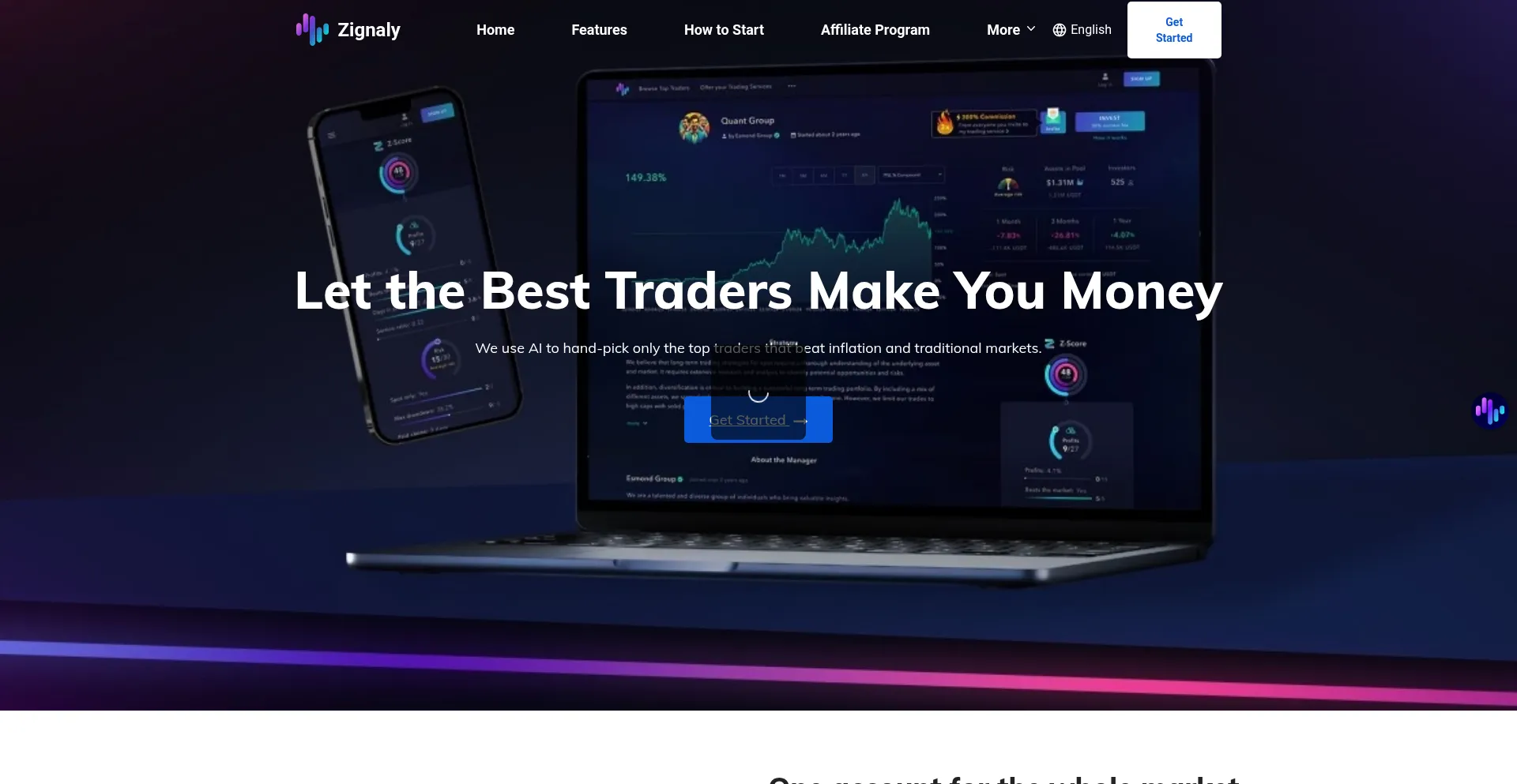 Website screenshot of Zignalyai.top