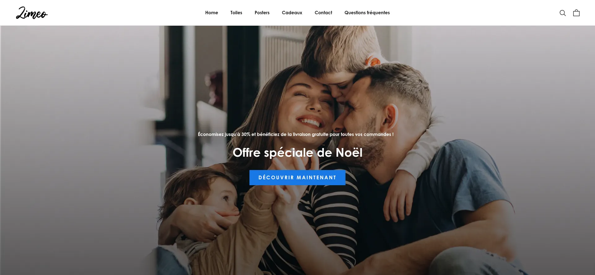Website screenshot of Zimeo-toile.fr