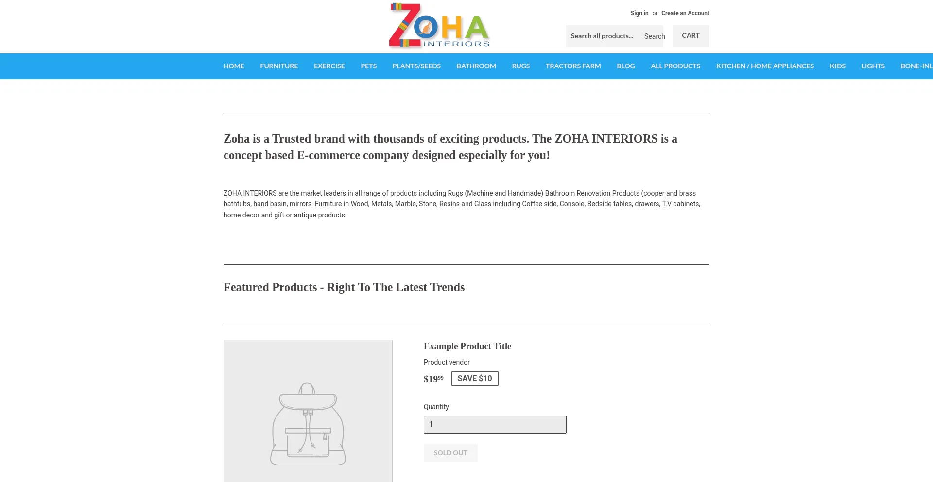 Zohainteriors.com.au Screenshot