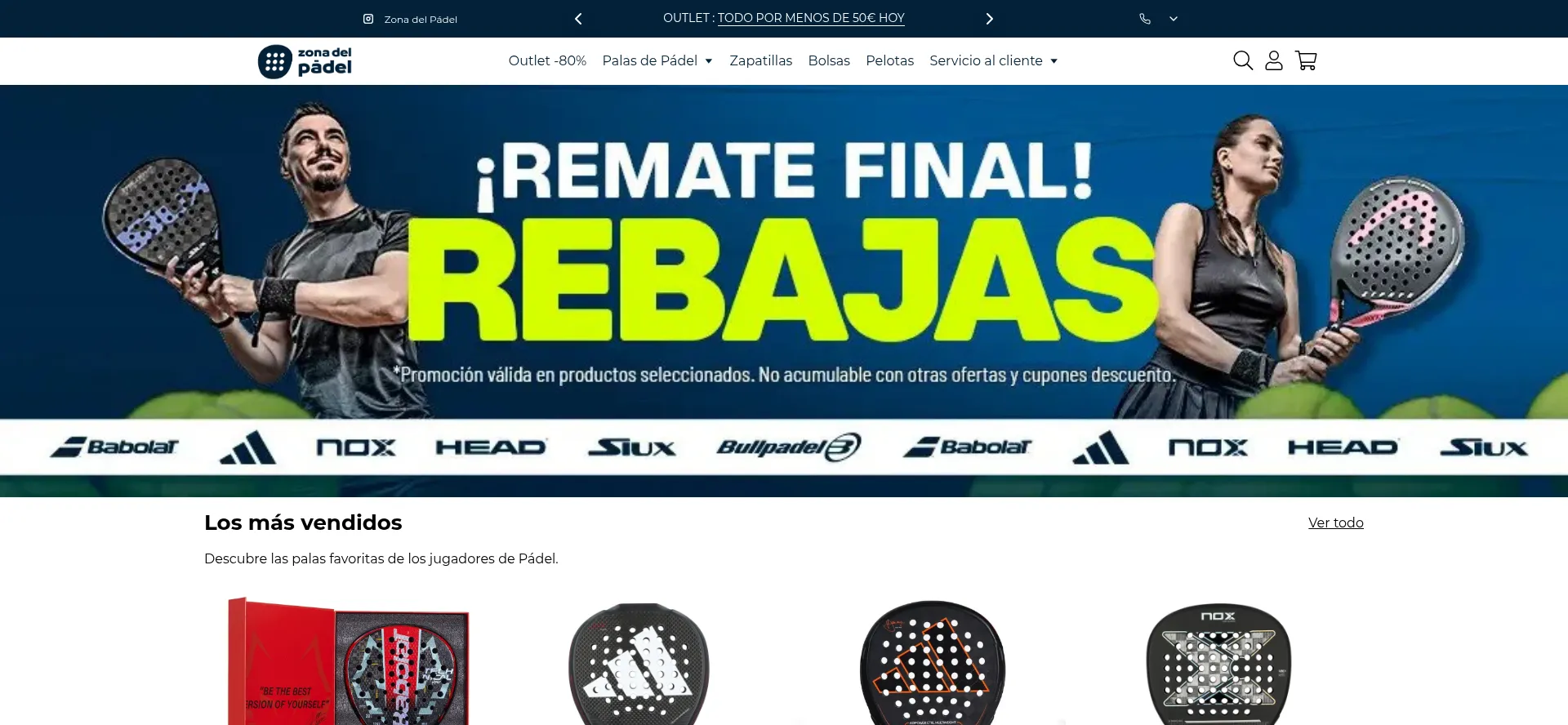 Website screenshot of Zona-delpadel.com