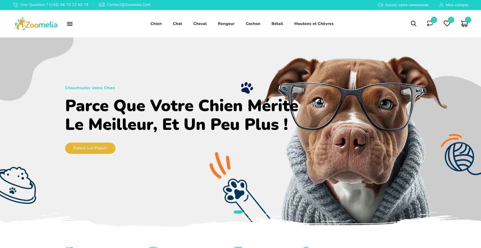 Website screenshot of Zoomelia.com