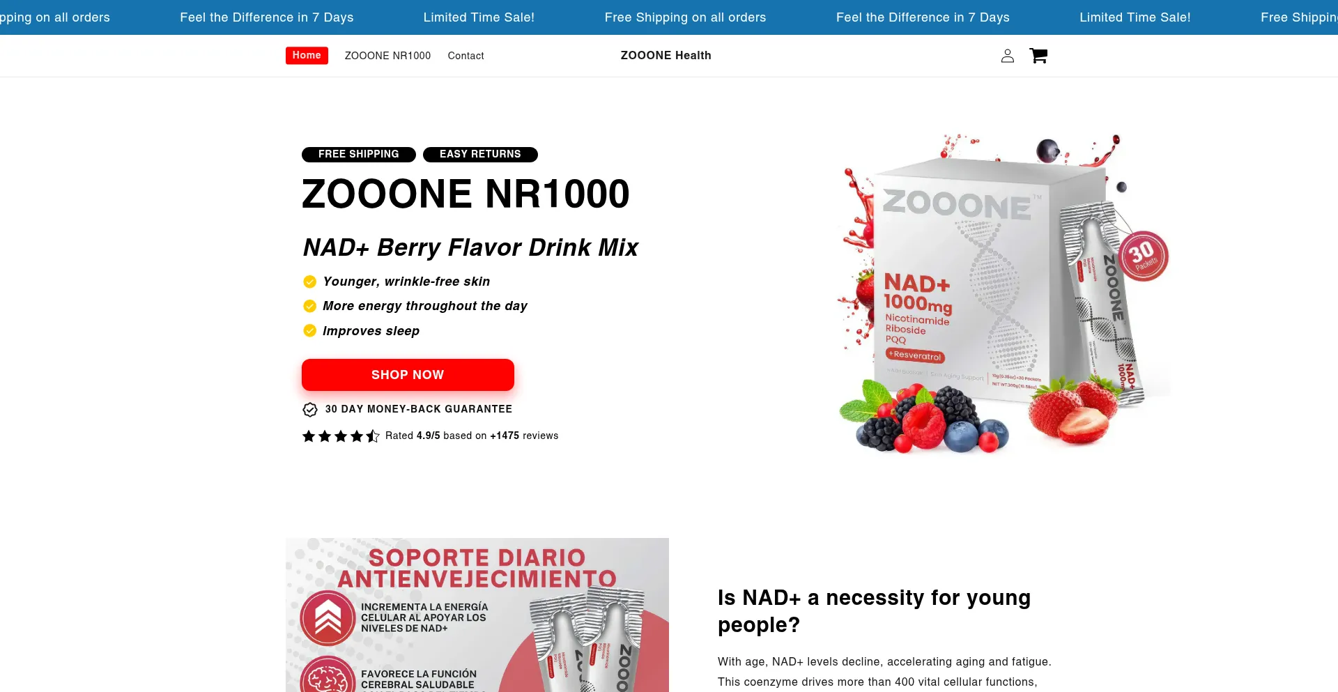Website screenshot of Zooonenad.com