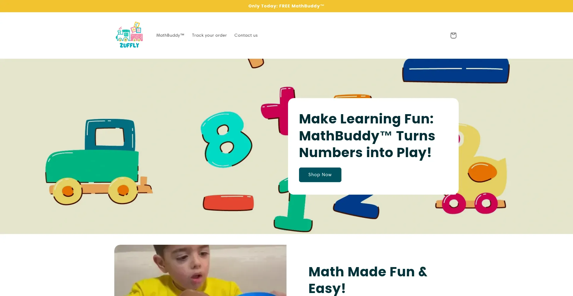 Website screenshot of Zuffly-kids.com