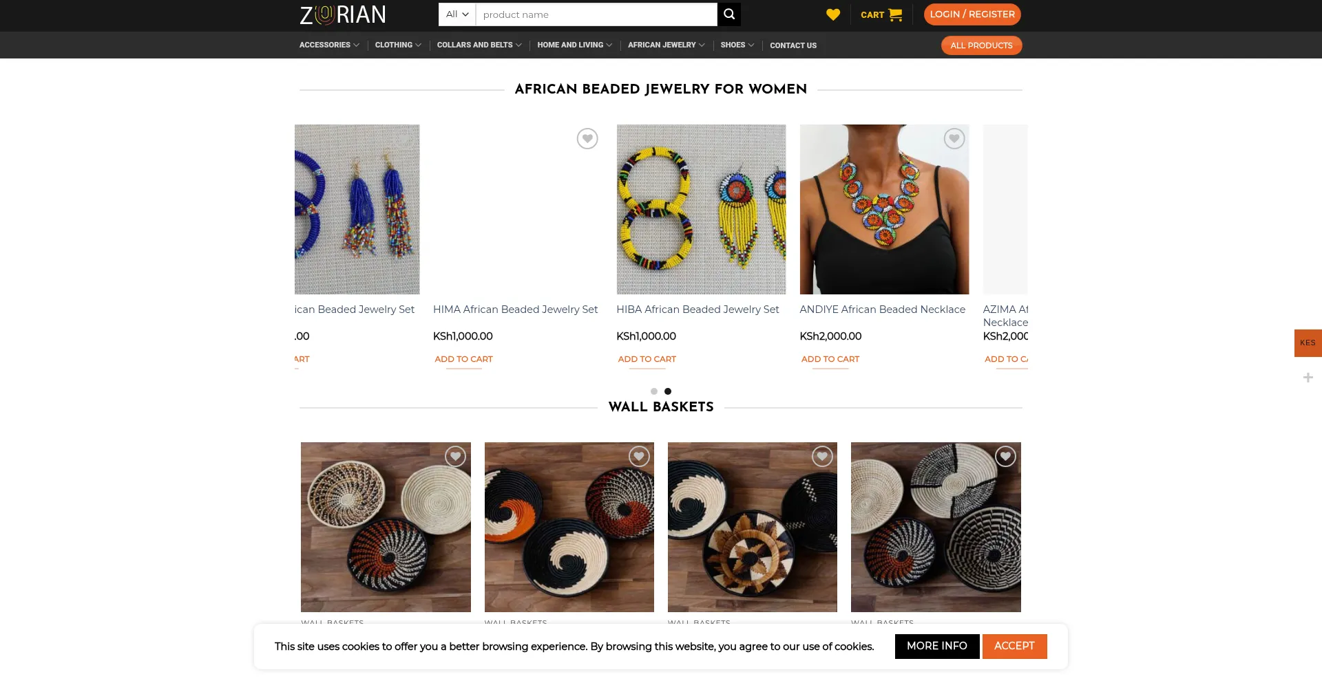 Website screenshot of Zuriancrafts.com