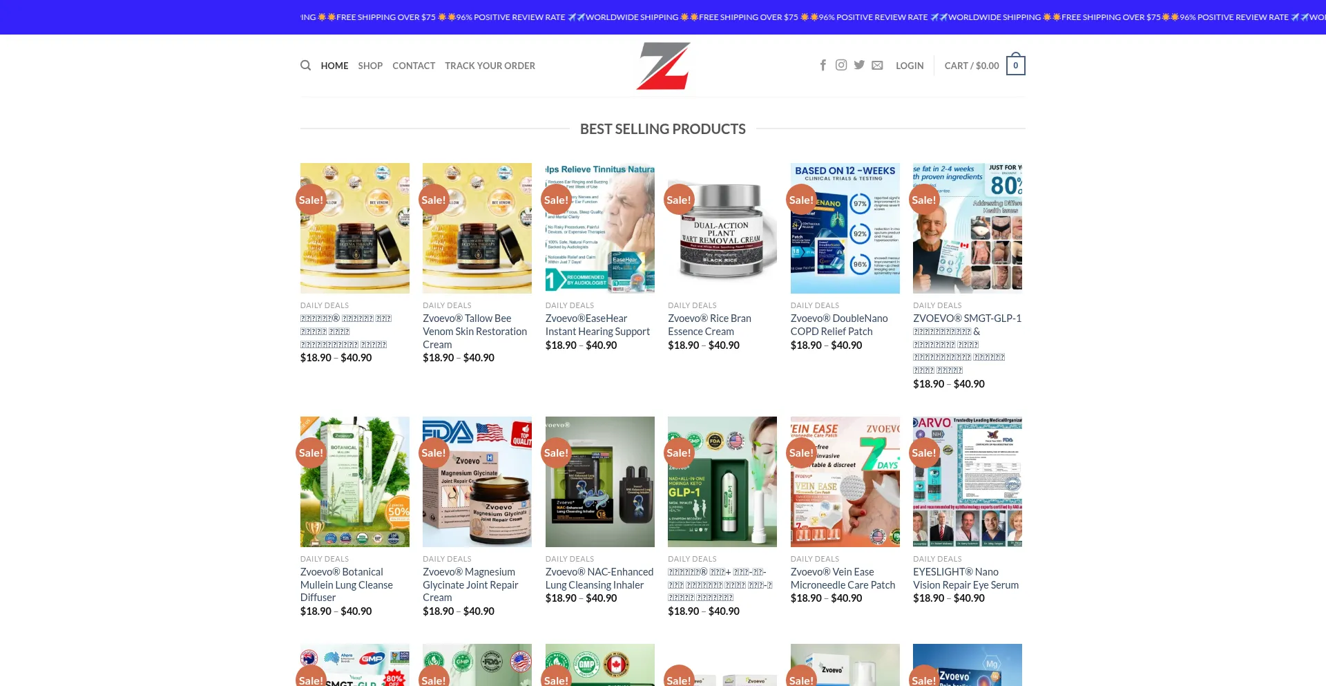 Website screenshot of Zvoevo.com
