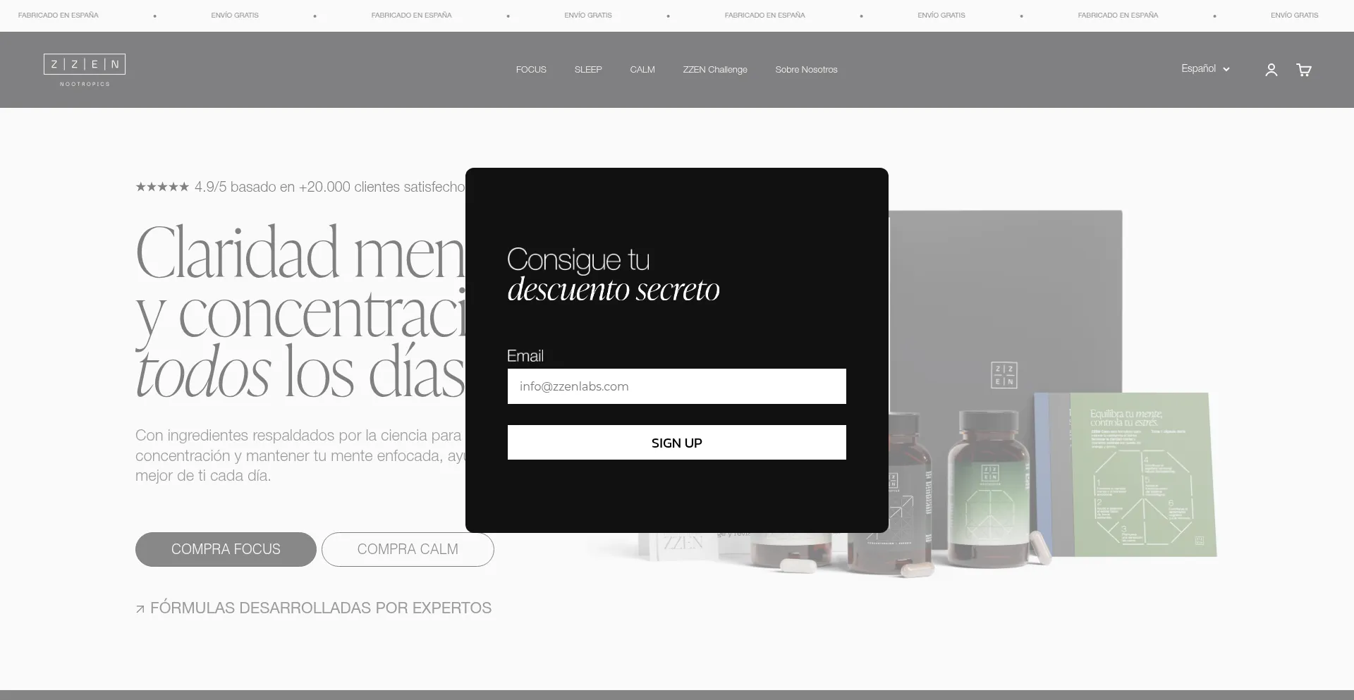 Website screenshot of Zzenlabs.com